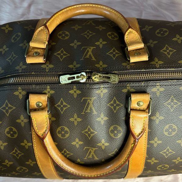 🟥 SOLD! Louis Vuitton Keepall 60 Bandouliere Monogram Duffle Bag Travel Luggage - Picture 7 of 17